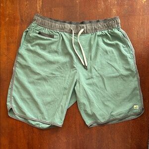Vuori Sage Green and Charcoal Shorts